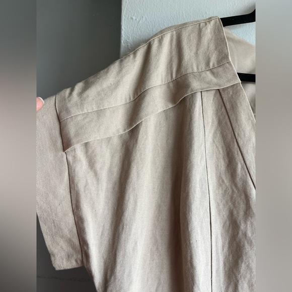 NWT Laura's Ramie Blended Knee-length Loose Shape Beige Dress Size 12 - Picture 9 of 14